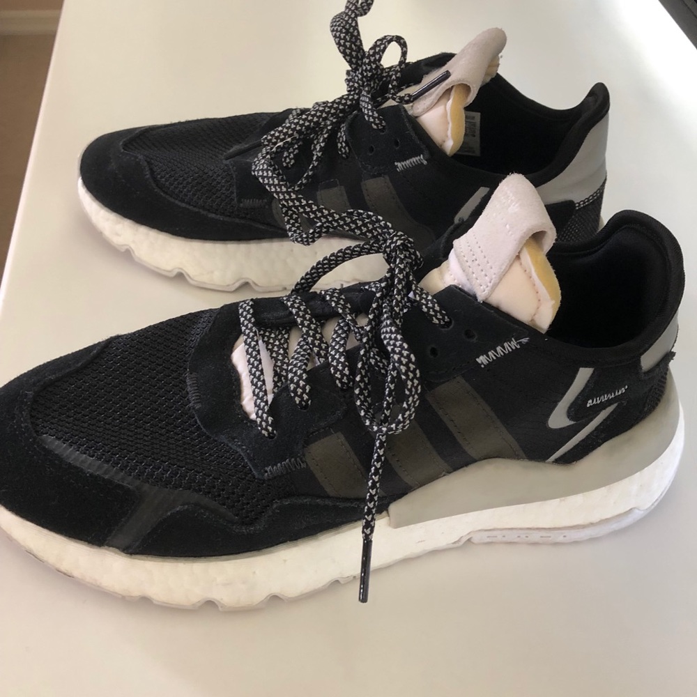 black adidas night walker sneakers